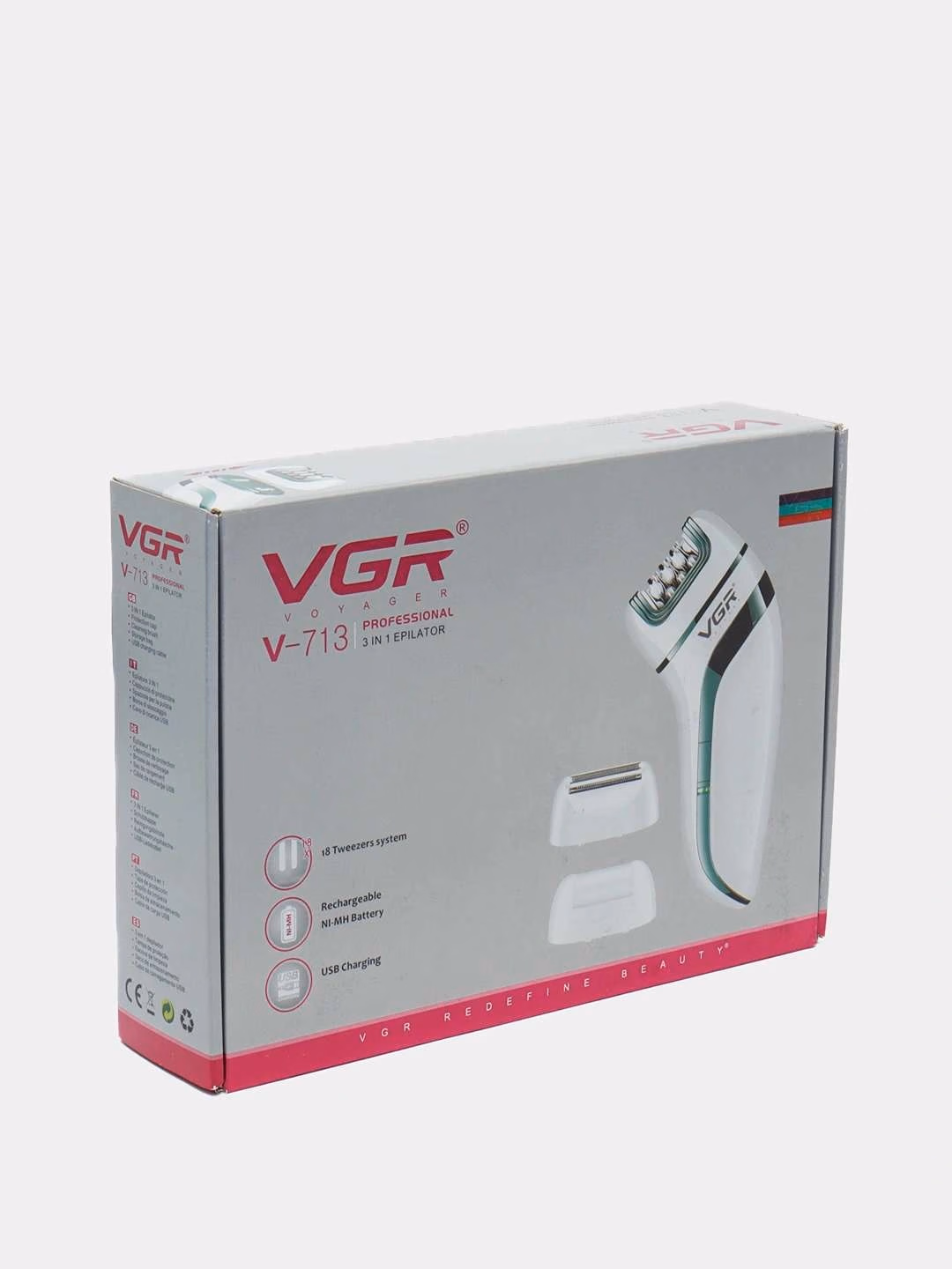 VGR V-713 ayollar uchun 3v1 epilator, akkumulyatorli - 4