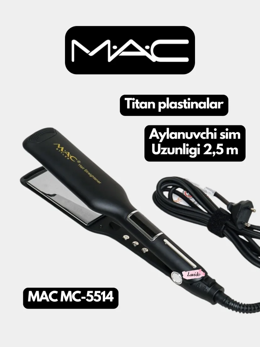 M·A·C STYLER MC-5514 Soch To'g'rilagich, Titan Qoplama, LCD, 450°F