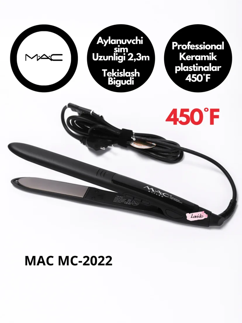 MAC STYLER MC-2022 LCD displeyli soch tekislovchi dazmol