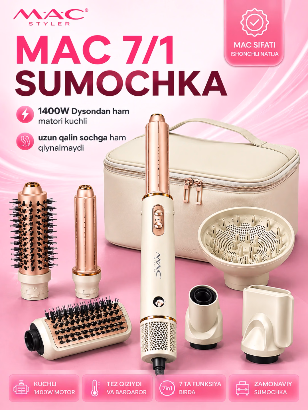 M·A·C STYLER MC-6770 7/1 Avtomatik soch to'shig'i va trimmer to'plami
