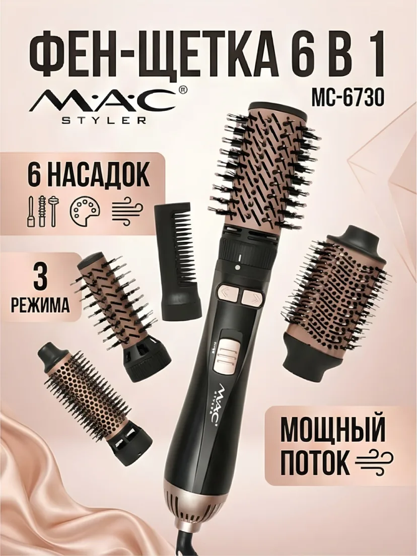M·A·C STYLER MC-6620/6636 Fan-dazmol chotka: Seramikali, ionizatsiya bilan silliqlash