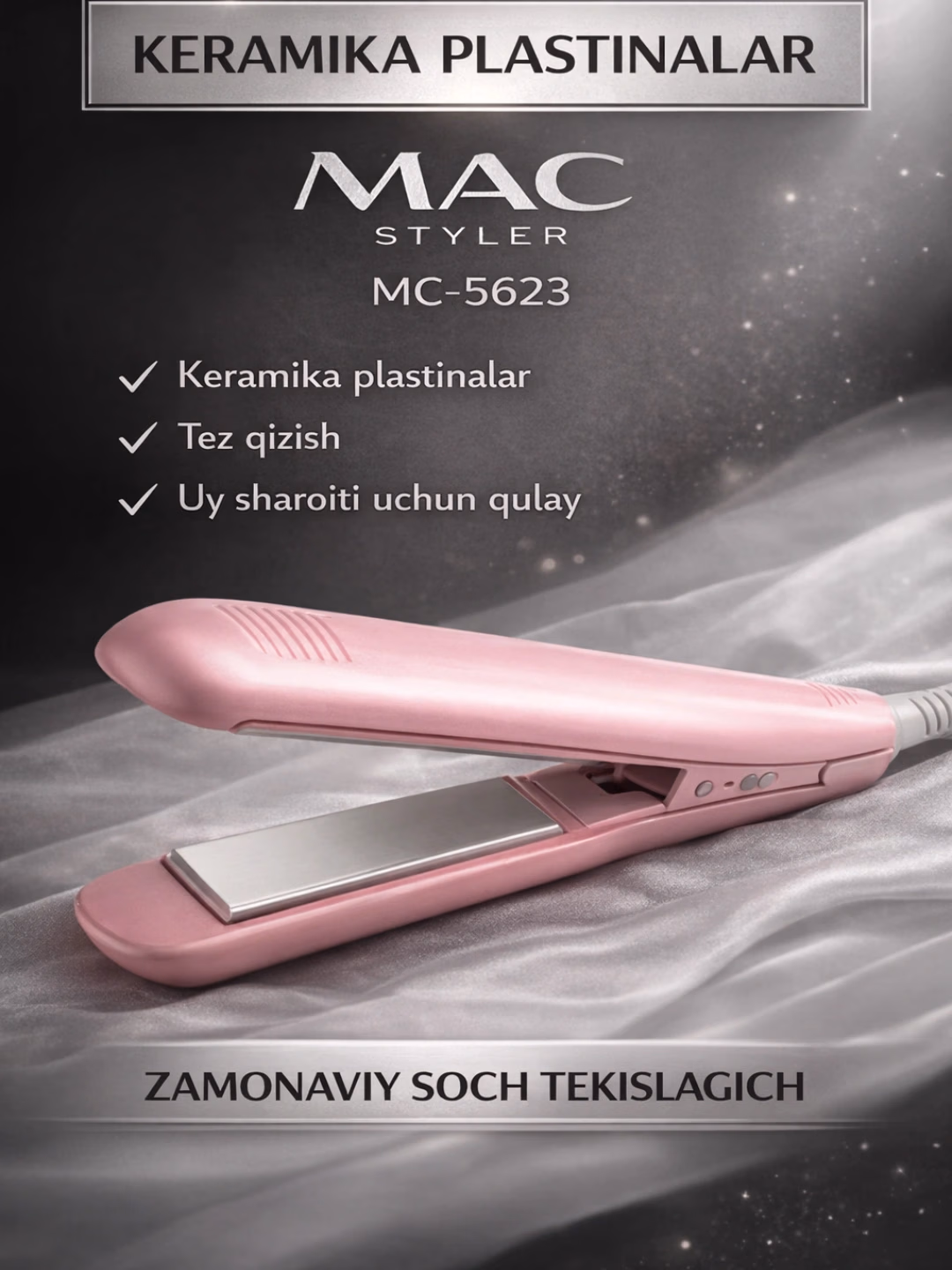 M·A·C STYLER MC-5623 Professional Keramikli Soch To'g'rilagich