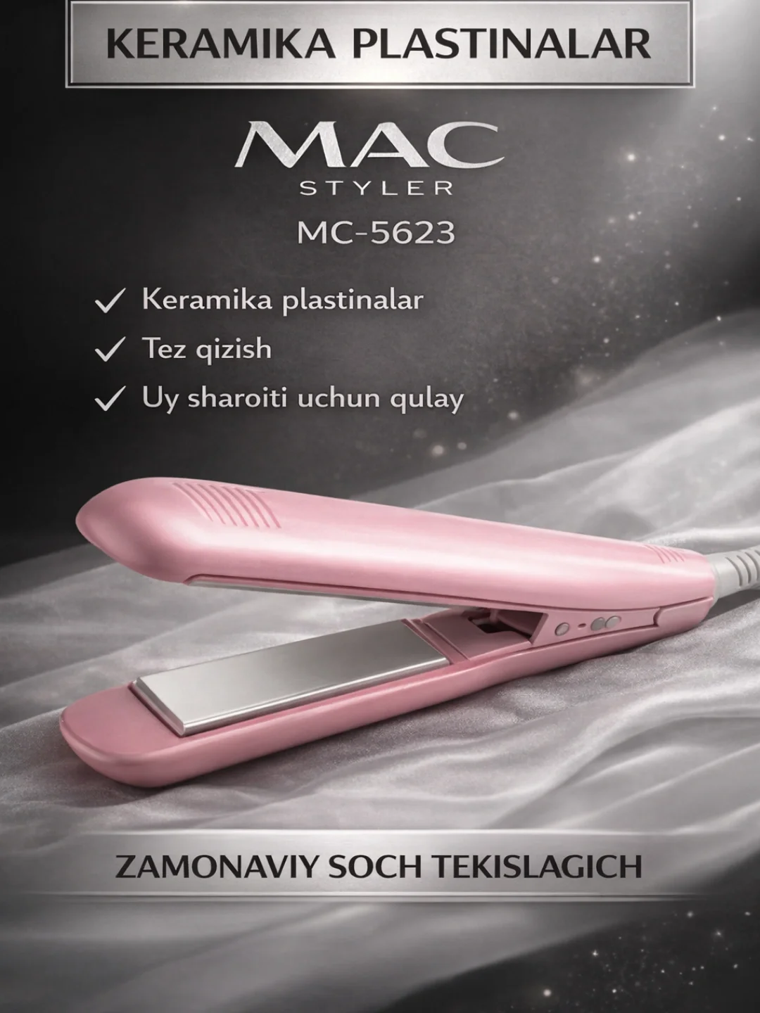 M·A·C STYLER MC-5623 Professional Keramikli Soch To'g'rilagich - Asosiy rasm