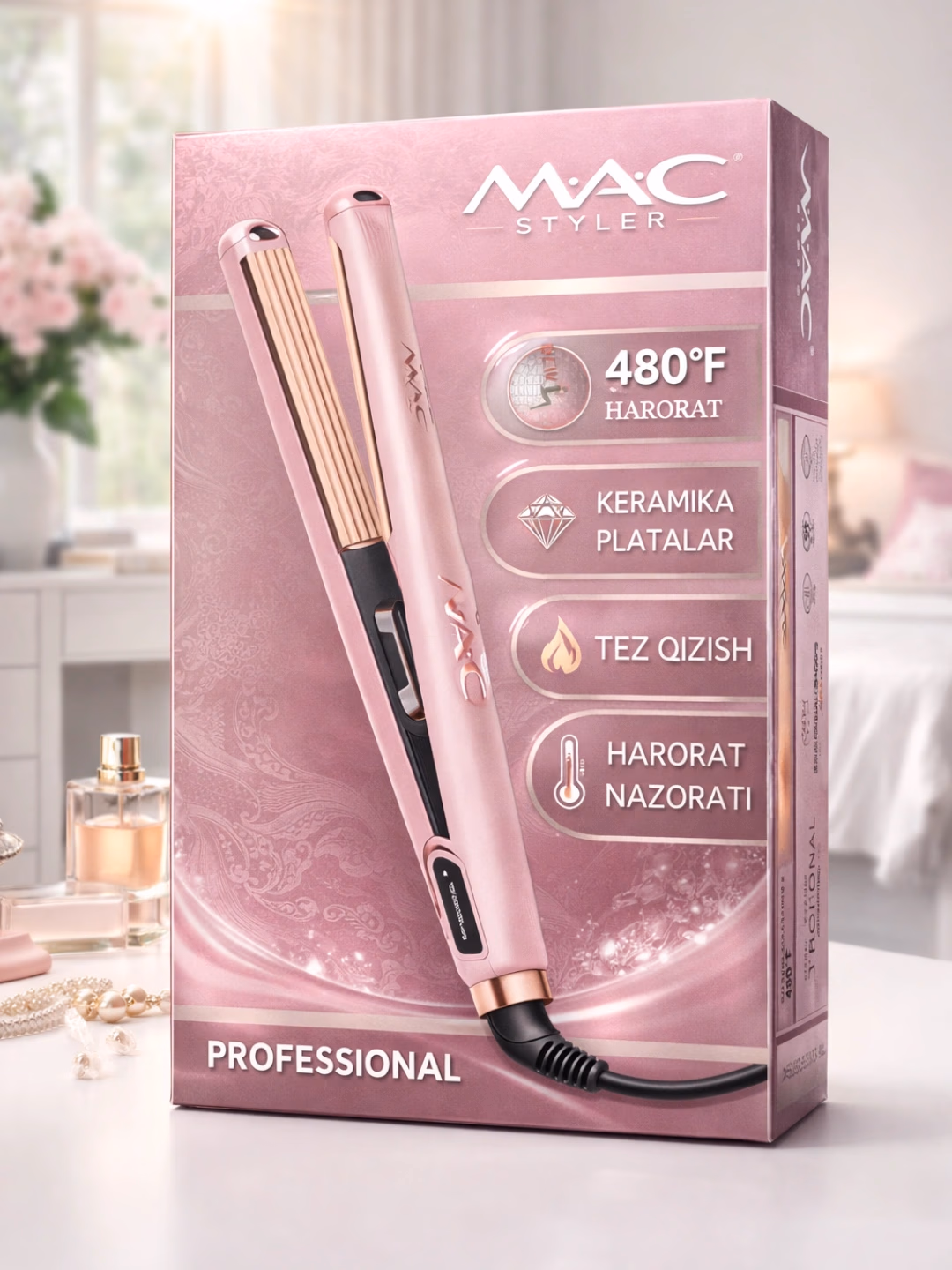 M·A·C STYLER MC-5571 Titanium soch to'g'rilagich, 480°F