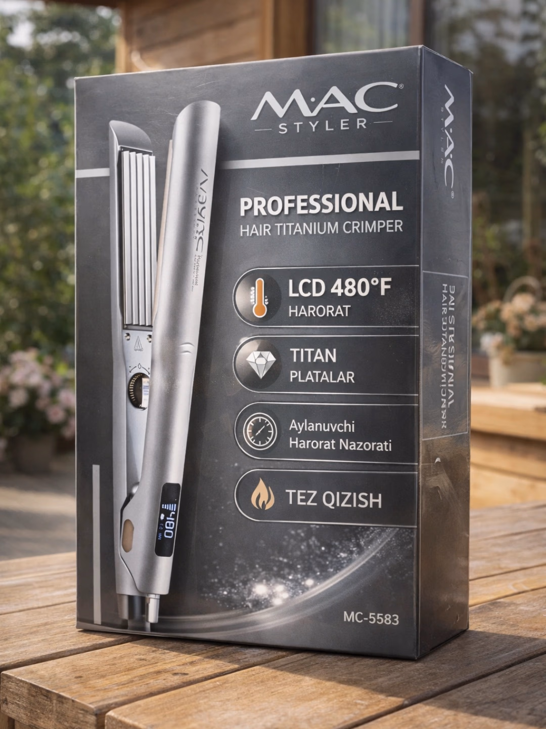M·A·C STYLER MC-5583 Soch Gofresini Tita Platalari va LCD Boshqaruvi bilan