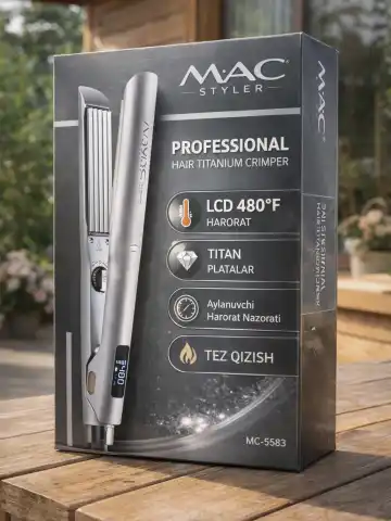 M·A·C STYLER MC-5583 Soch Gofresini Tita Platalari va LCD Boshqaruvi bilan