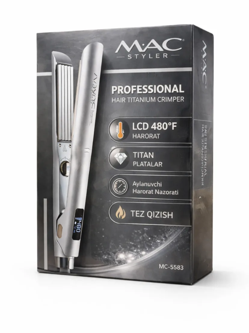 M·A·C STYLER MC-5583 Soch Gofresini Tita Platalari va LCD Boshqaruvi bilan