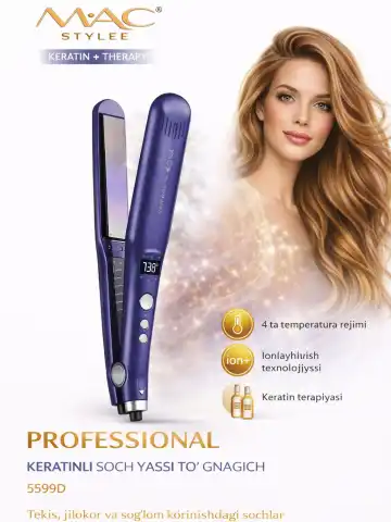 M·A·C STYLER MC-5599D Soch To'g'rilagich, Keramika, LED