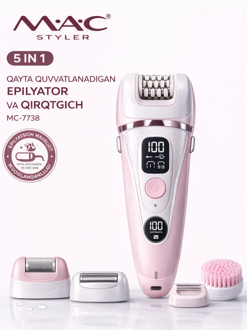 M·A·C STYLER MC-7738 5v1 Akkumulyatorli Epilyator Va Trimmer