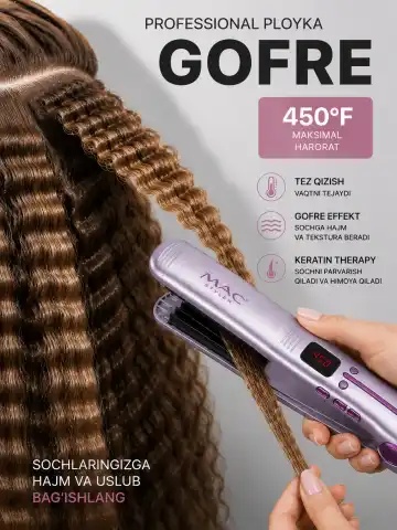 M·A·C STYLER MC-2016C Keratin texnologiyali professional gofre ploykasi
