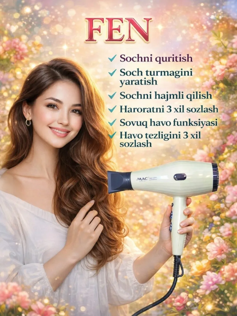 M·A·C STYLER MC-812 Professional Fen, Tez Quritish va Uslablash