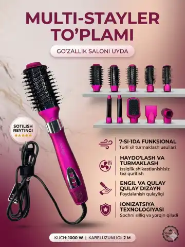 M·A·C STYLER MC-6755 8-1 fen 1000W, keramik pichoqli 2m kabel
