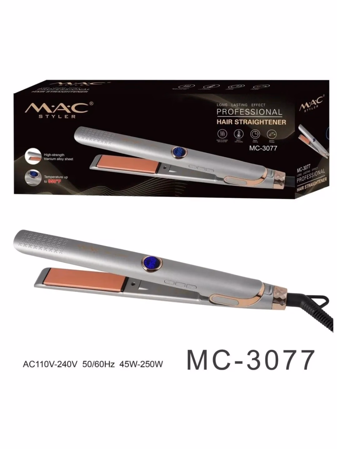 M·A·C STYLER MC-3077 Professional dazmol, displeyli va keramik qoplamali - 4