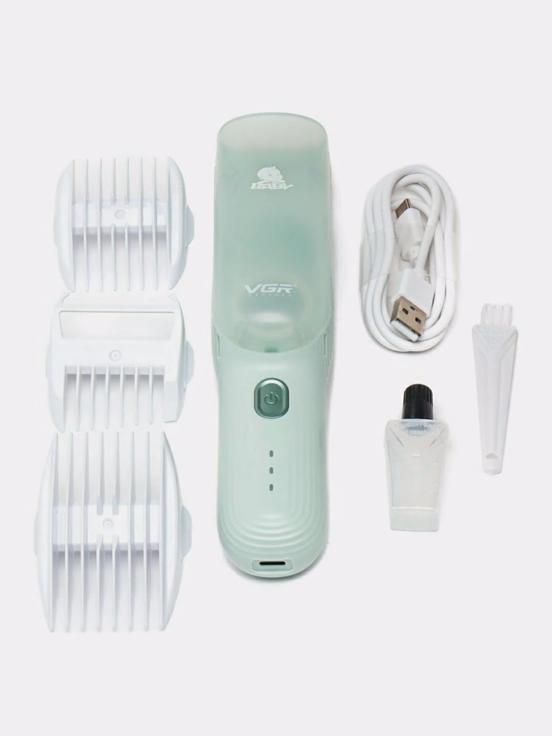 CRONIER 1265 Bolalar uchun vakuumli soch mashinkasi, keramika pichoq, USB zaryad - 3