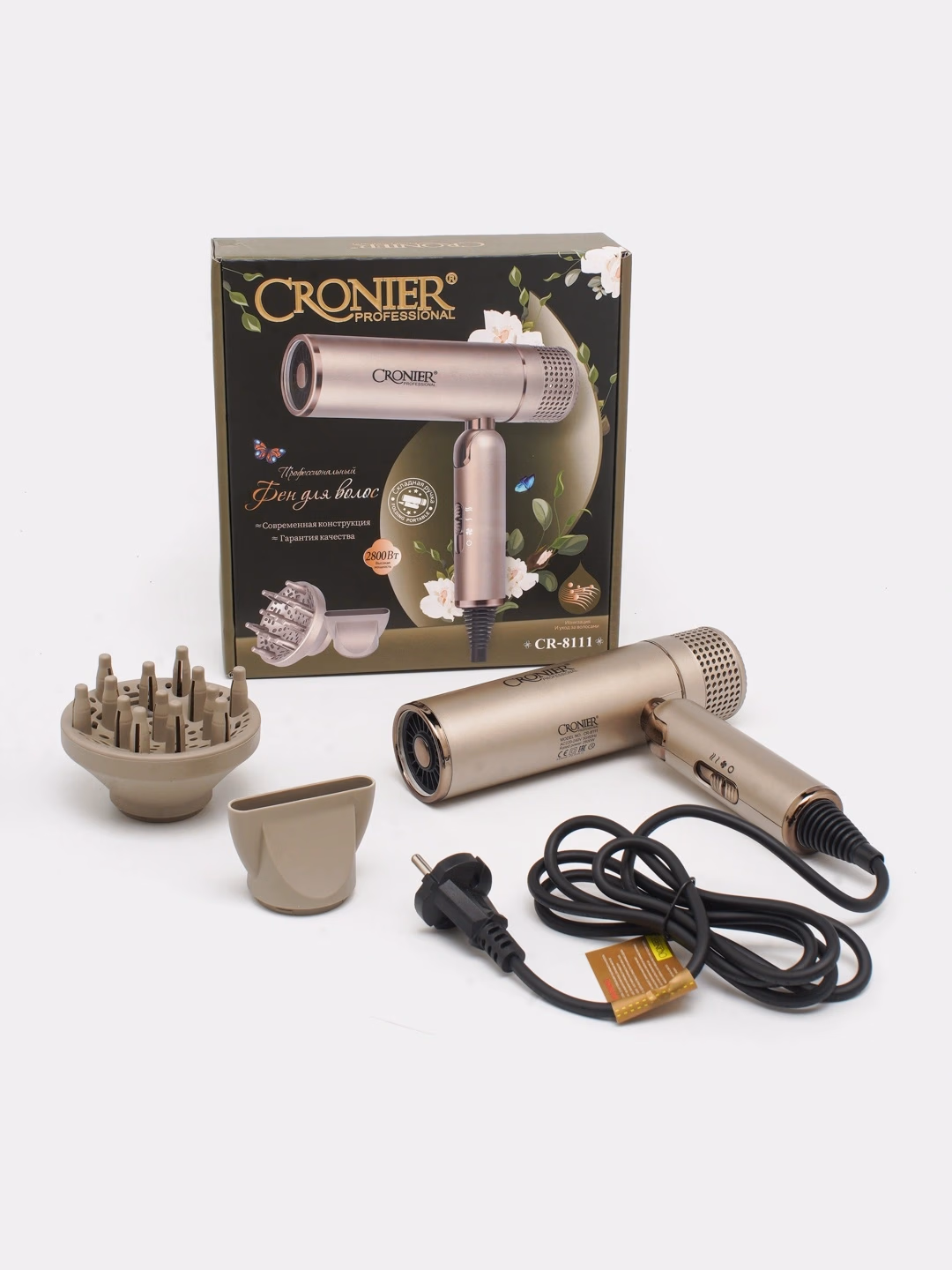 CRONIER CR-8102 Professional Phen: 2500W, Iontizatsiya bilan - 6