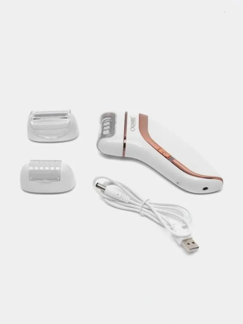 Cronier CR-8806 3-in-1 ayollar epilatori: Epilyatsiya + Britva + Pumsa | USB yuklash
