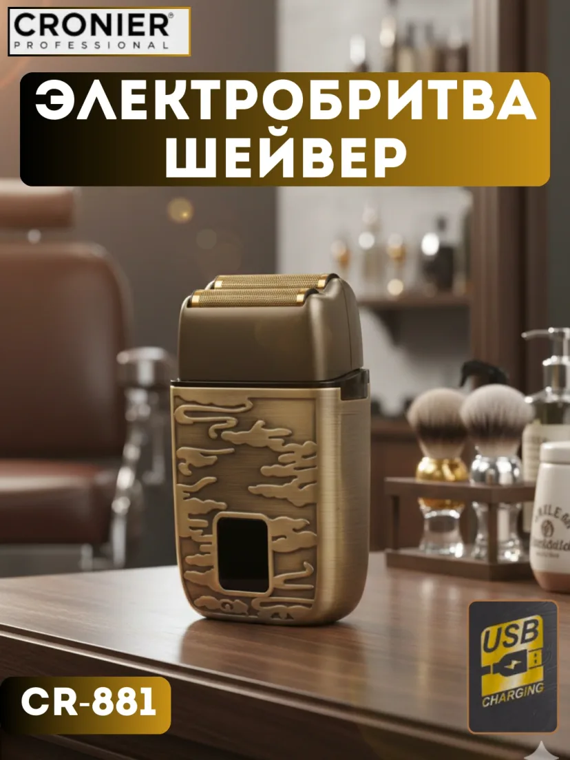 CRONIER CR-829 Professional Elektrobritva, USB Zaryadli