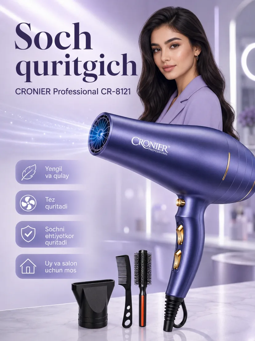 CRONIER CR-8121 Professional Fen, 7 smola