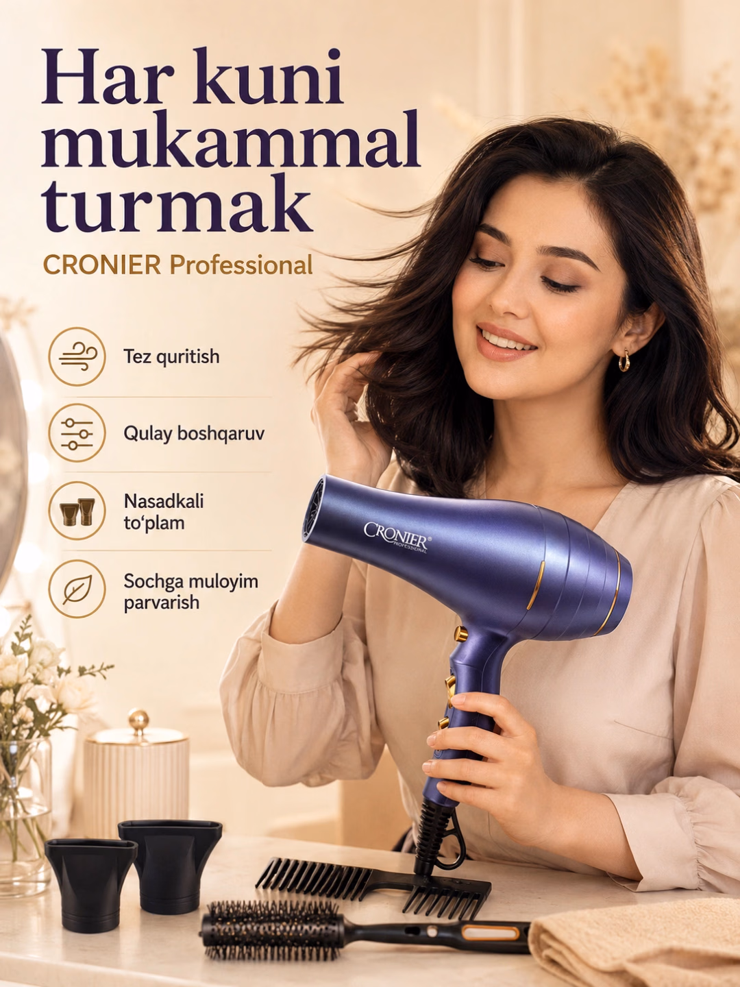 CRONIER CR-8121 Professional Fen, 7 smola - 4