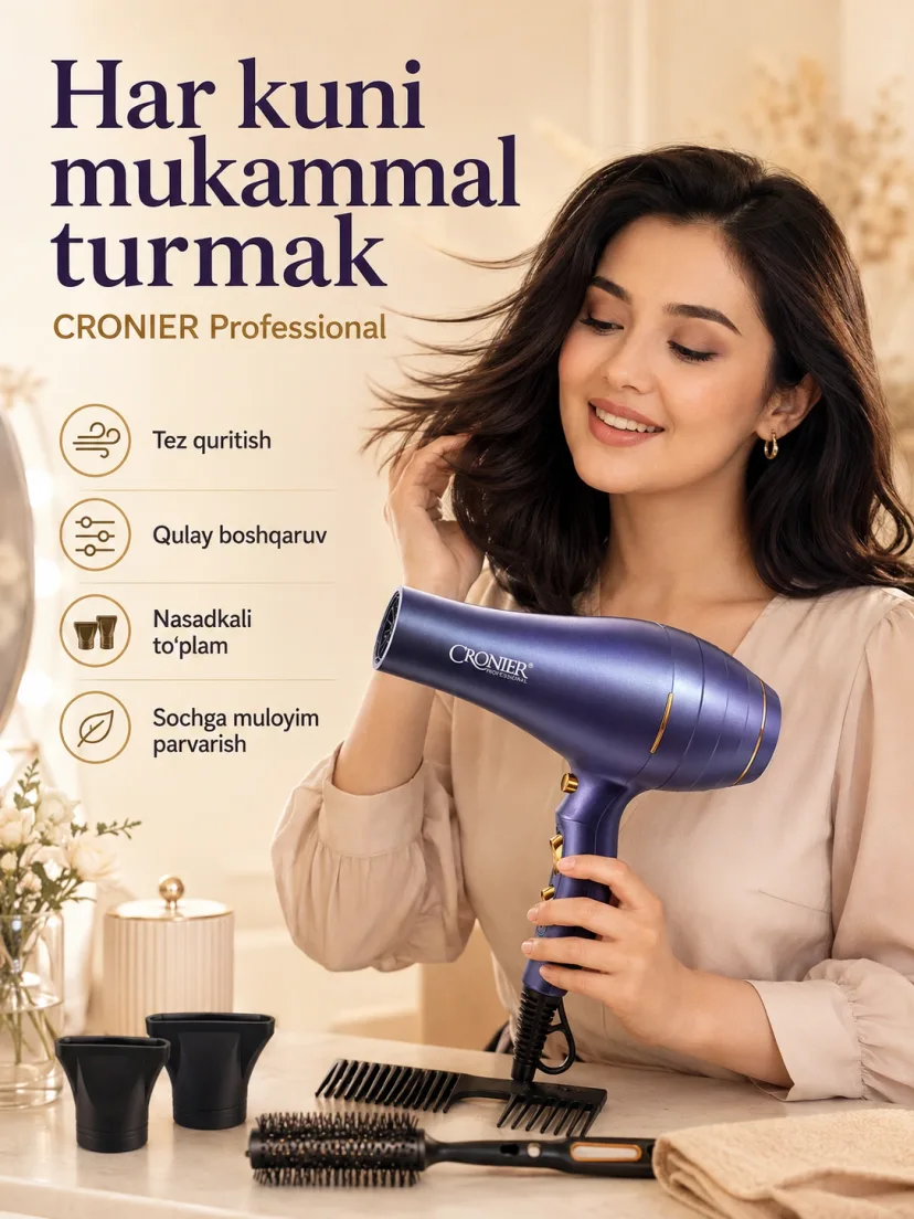 CRONIER CR-8121 Professional Fen, 7 smola