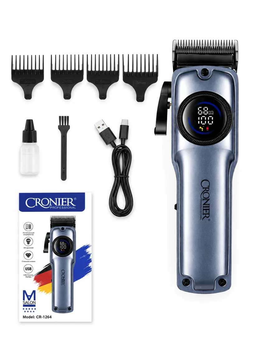 CRONIER CR-1264 Professional soch mashinasi LED, 2000mAh USB