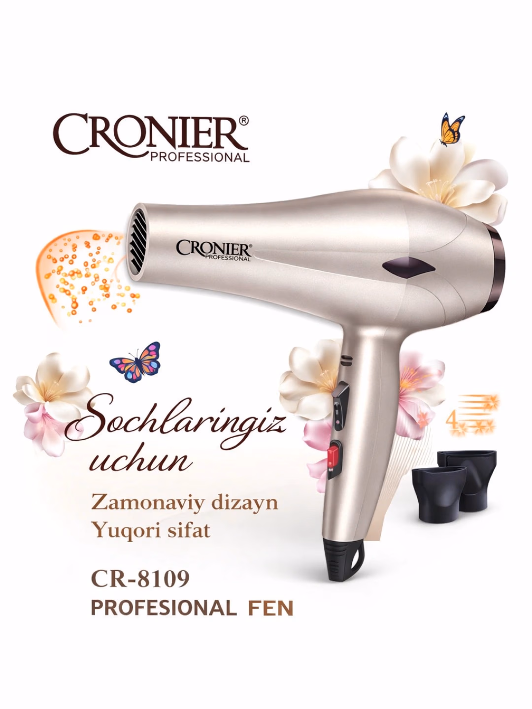 Cronier CR-8109 profesional soch quritgich, 3000 Vt