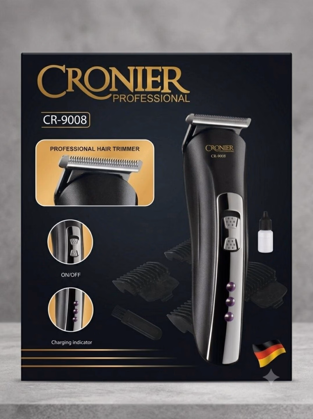CRONIER CR-9008A 3in1 Akkumulyatorli Trimmer: Soch va Soqol Mashinkasi - 2