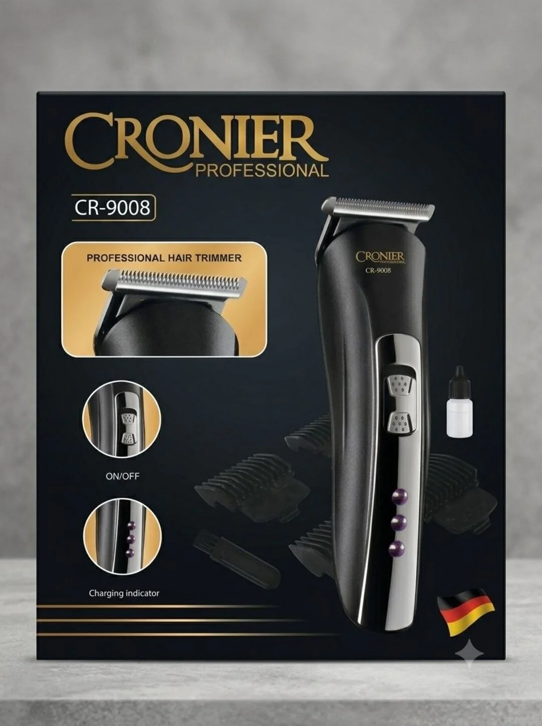 CRONIER CR-9008A 3in1 Akkumulyatorli Trimmer: Soch va Soqol Mashinkasi - 2