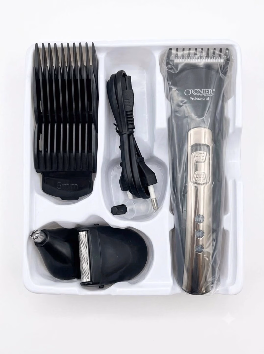 CRONIER CR-9008A 3in1 Akkumulyatorli Trimmer: Soch va Soqol Mashinkasi - 3
