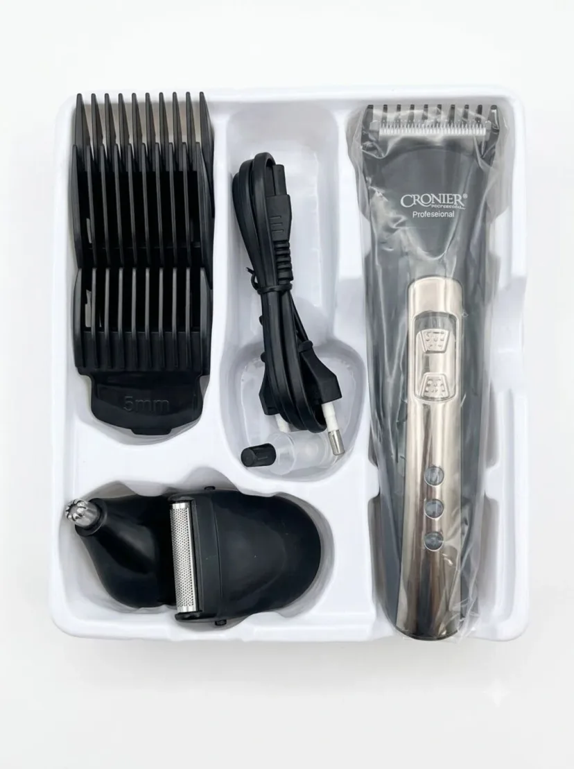 CRONIER CR-9008A 3in1 Akkumulyatorli Trimmer: Soch va Soqol Mashinkasi