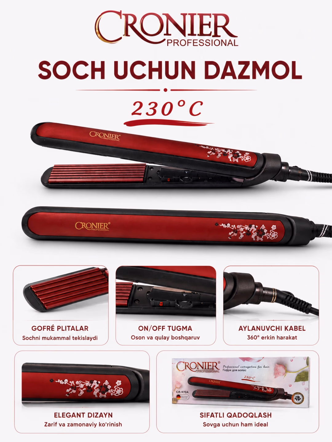 Cronier CR-970A Karamikali Soch Turmaklash Qisqichlari 220V - 2