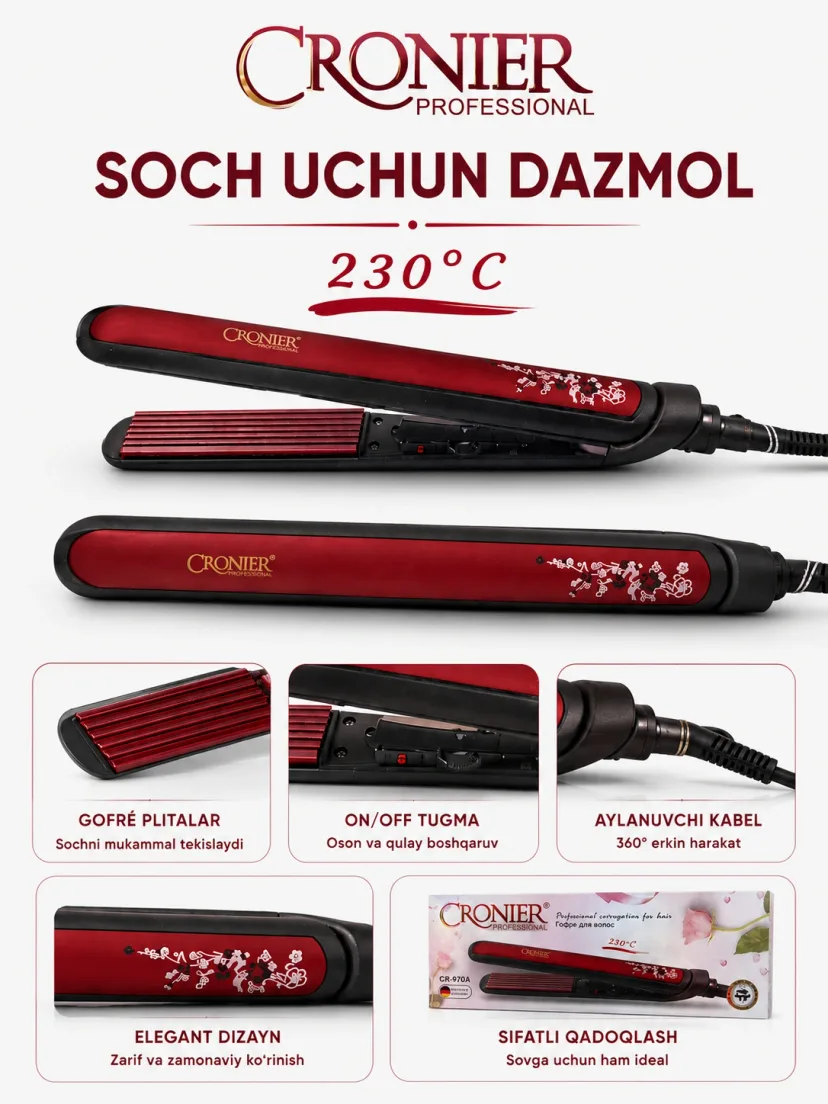 Cronier CR-970A Karamikali Soch Turmaklash Qisqichlari 220V