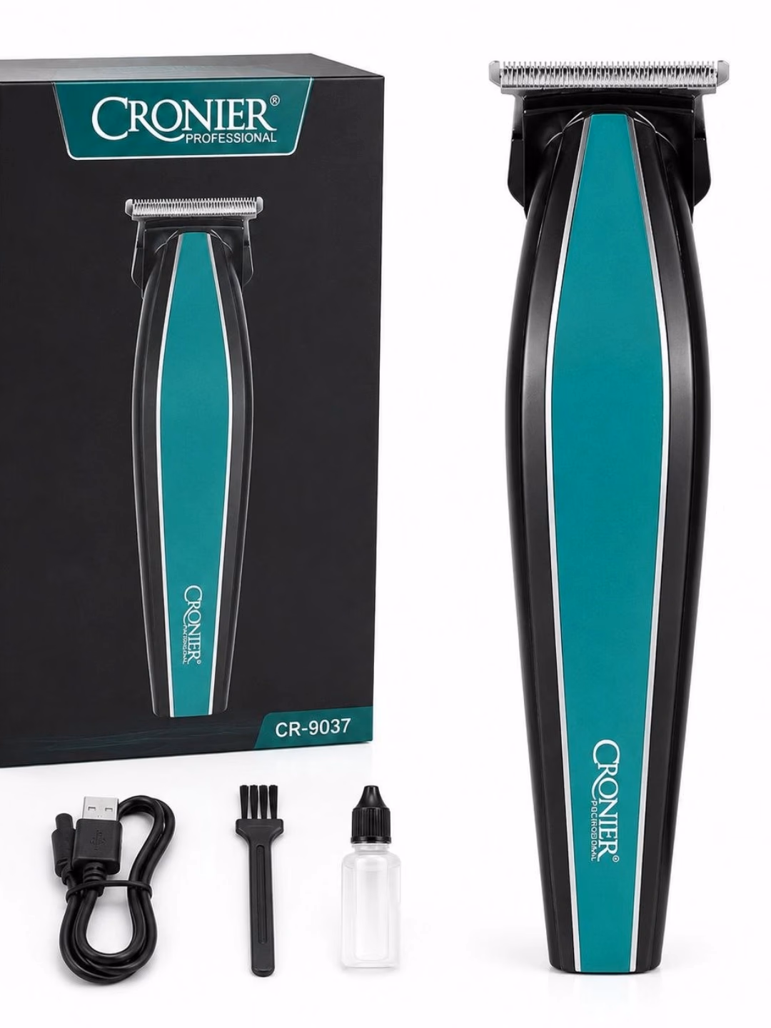 Cronier CR-9037 Trimmer: Zanglamas pichoqli, 90 daq ishlaydigan USB batareya