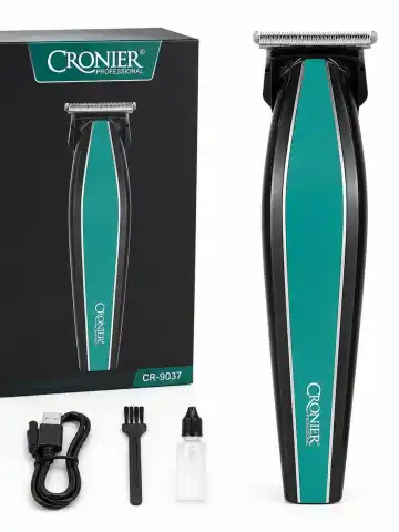 Cronier CR-9037 Trimmer: Zanglamas pichoqli, 90 daq ishlaydigan USB batareya