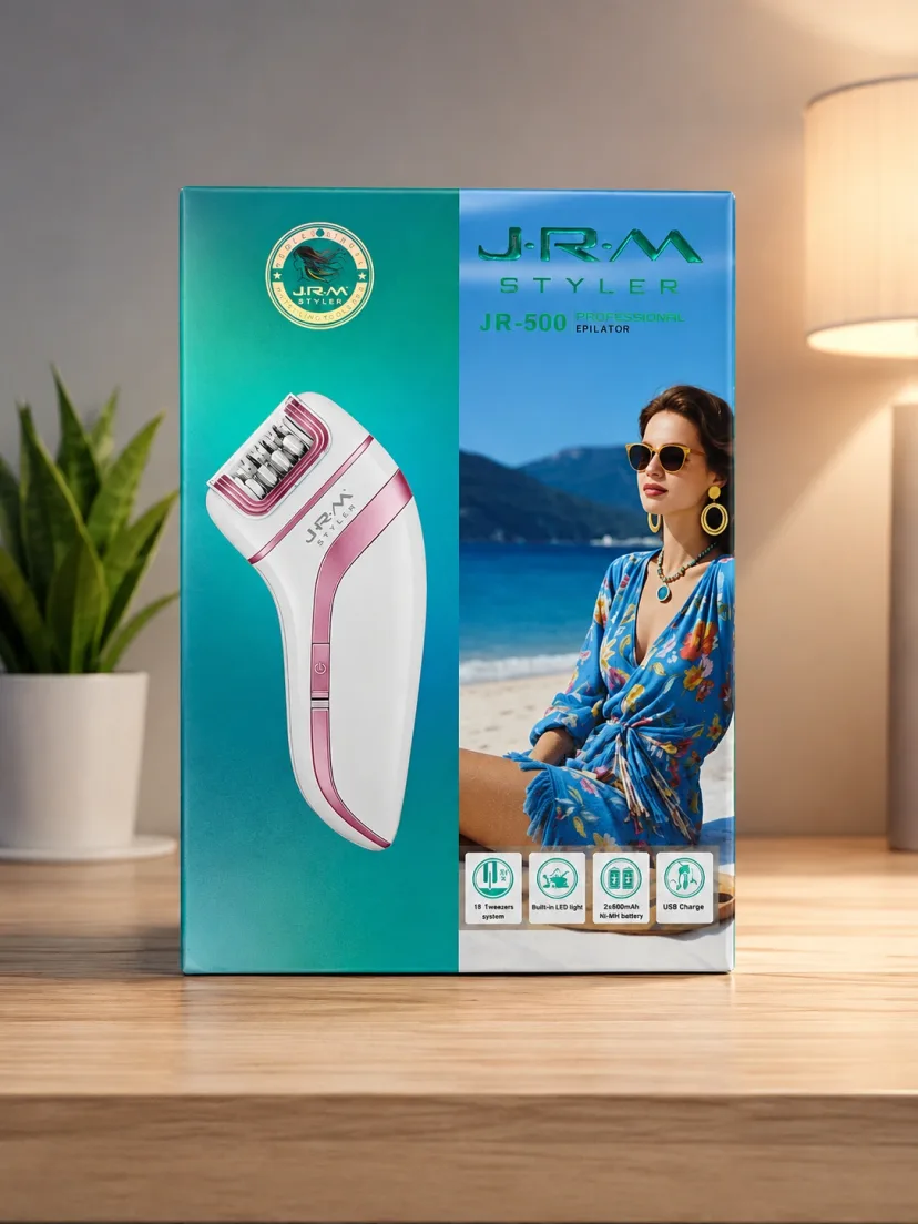 J·R·M STYLER JR-500 — Ayollar uchun simsiz tana epilatori, 60 daq quvvat