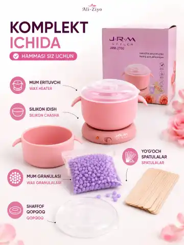 JRM STYLER JRM-2700 depilyatsiya to'plami: Silikon idishli mum eritgich (15W)