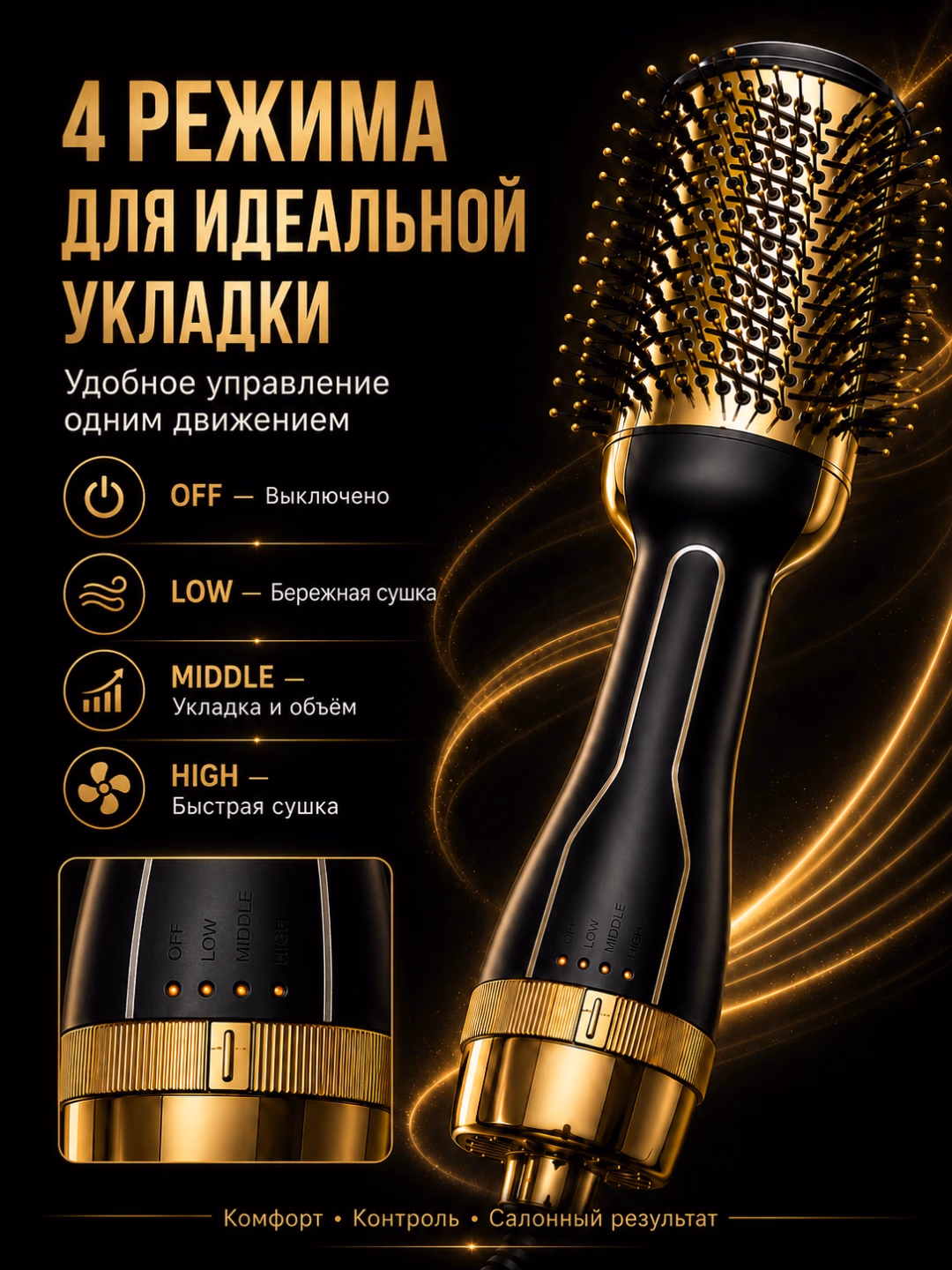 J·R·M STYLER JRM-802 Fen-cho'tka, 1200W, 3 harorat rejimi, tez quritish va turmaklash - 2