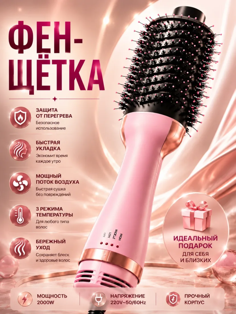 J·R·M STYLER JRM-802 Fen-cho'tka, 1200W, 3 harorat rejimi, tez quritish va turmaklash