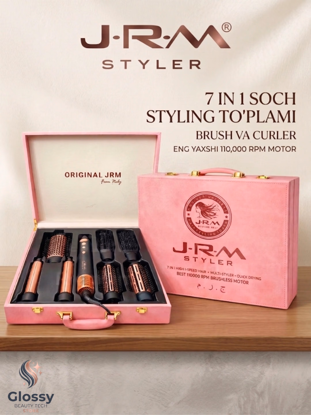 J·R·M STYLER 7-in-1 Airwrap pichoqli ployka, 1600W, keramik qoplamali - 3