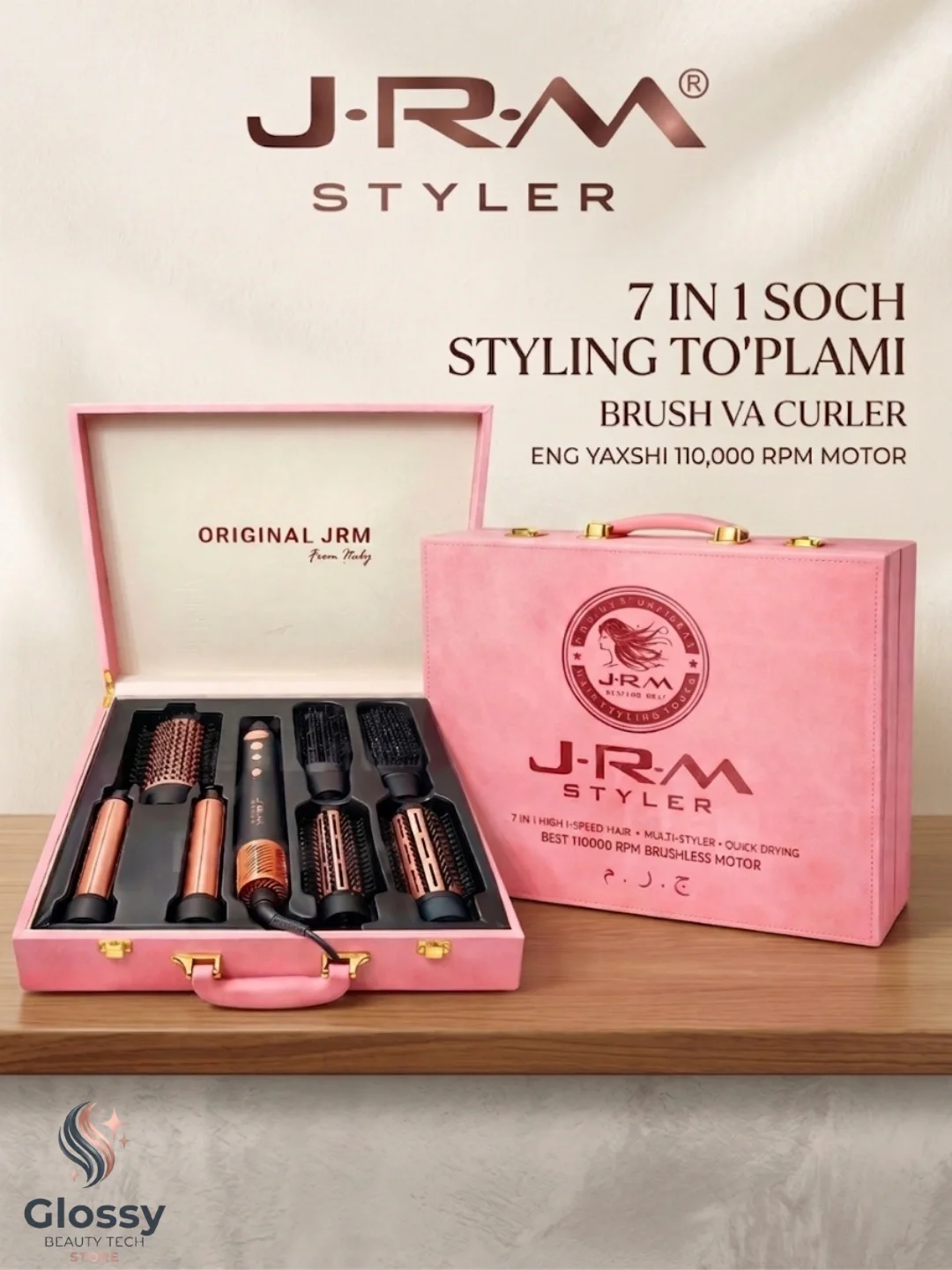 J·R·M STYLER 7-in-1 Airwrap pichoqli ployka, 1600W, keramik qoplamali - 3