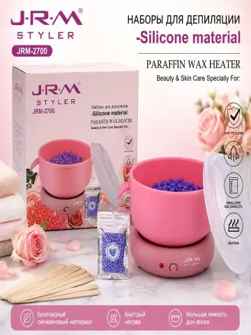 J·R·M STYLER JRM-2700 Mum va parafin erituvchisi, silikon jig bilan professional depilatsiya nabori