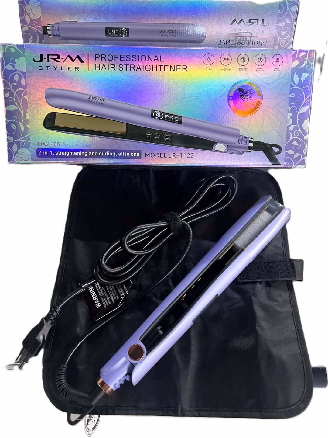 JRM JR-1122 Professional Soch Tekislagich: Titan-Keramika, 480°F Tez Qizish - 2