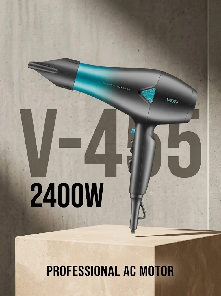 VGR V-455 Professional fen: Potent 2400W oqi uzgich