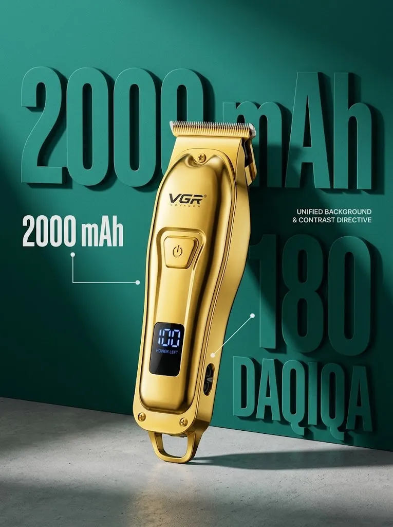 VGR V-942 professional trimmer: 2000 mAh, 180 daqiqa ishlash vaqti