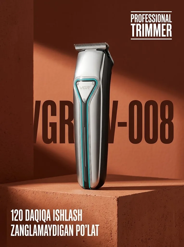 Триммер VGR V-008: Нержавеющая сталь, 120 минут работы - 2
