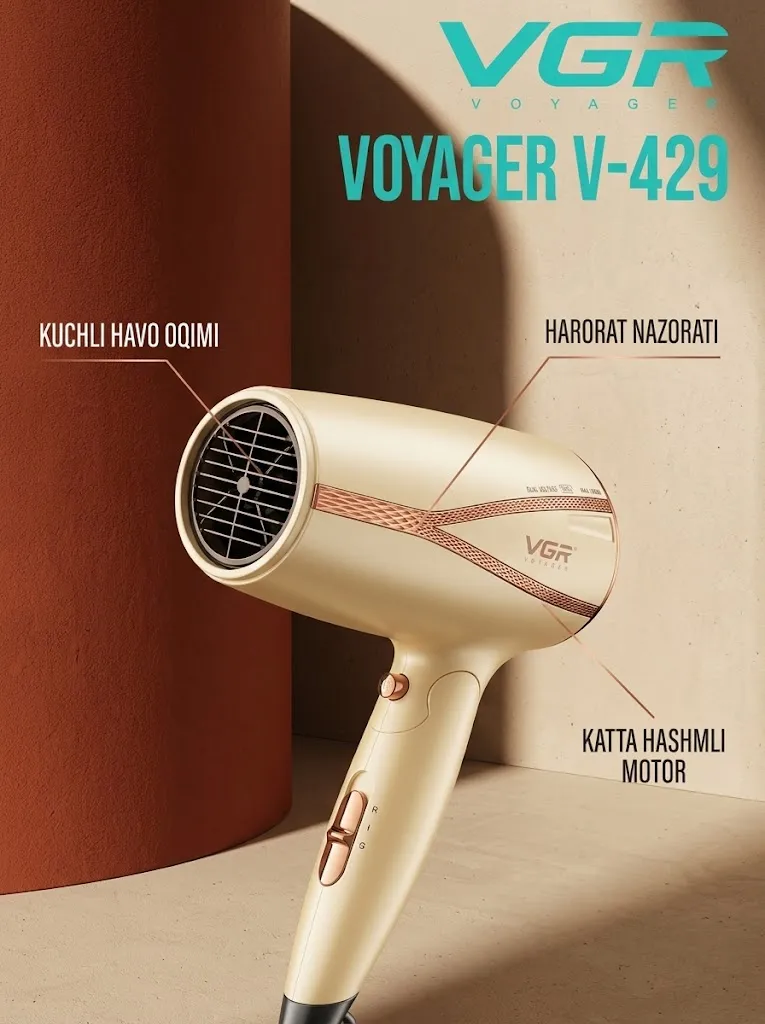 VGR V-429 professional soch quritgichi, 220V quvvat bilan