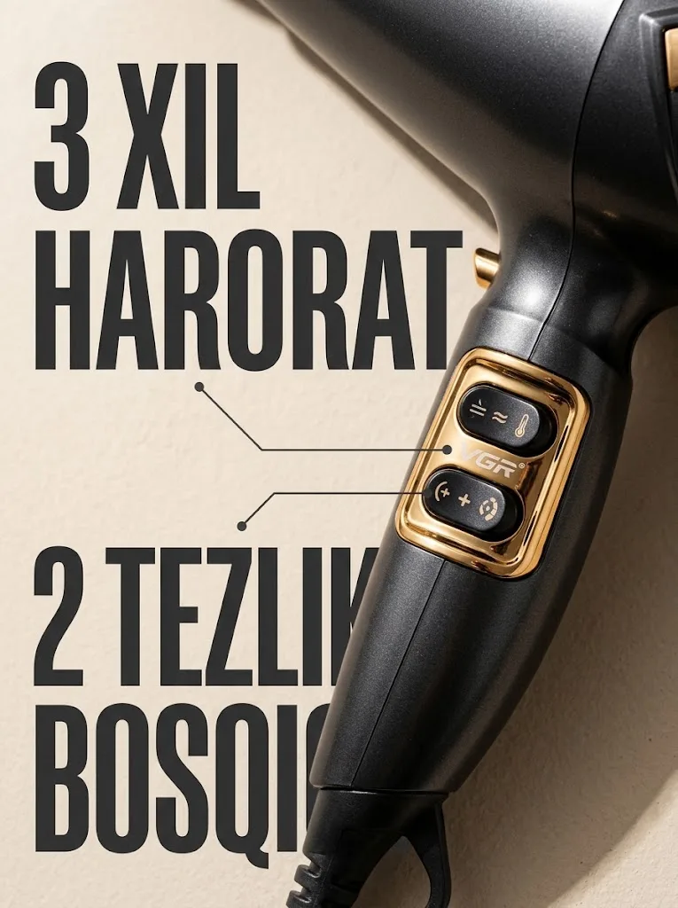 VGR V-423 Профессиональный фен для волос 2200W Сильный - 3