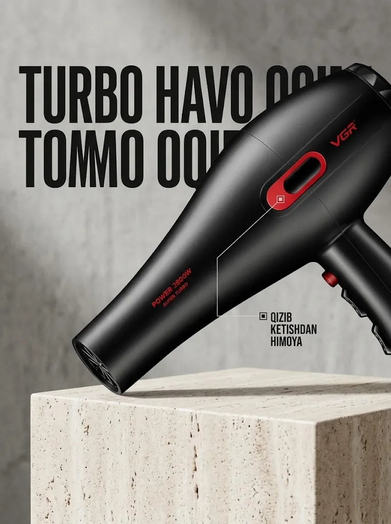 VGR V-471 Professional Fen: 220V, Yagona Haroratli Salon Uslubi