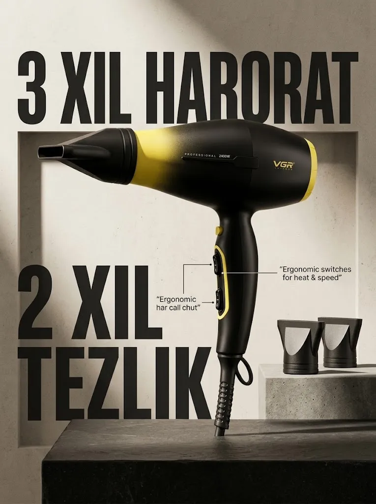 VGR V-461 professional fen, 2400W tezkor sovuq havo