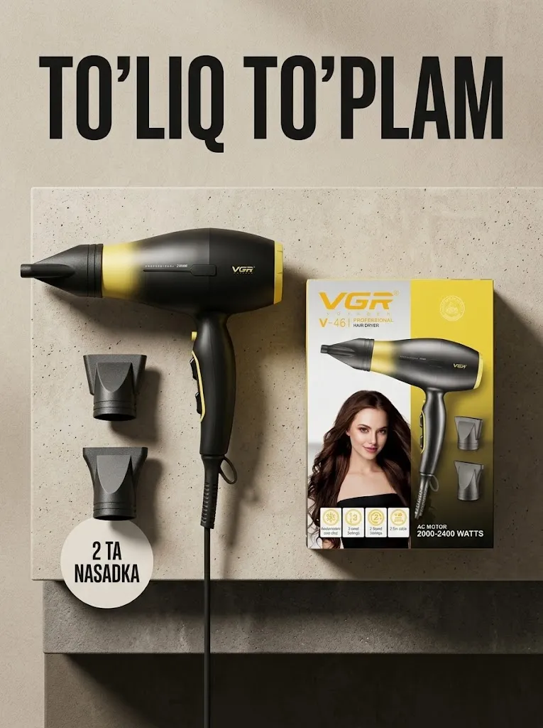 VGR V-461 professional fen, 2400W tezkor sovuq havo